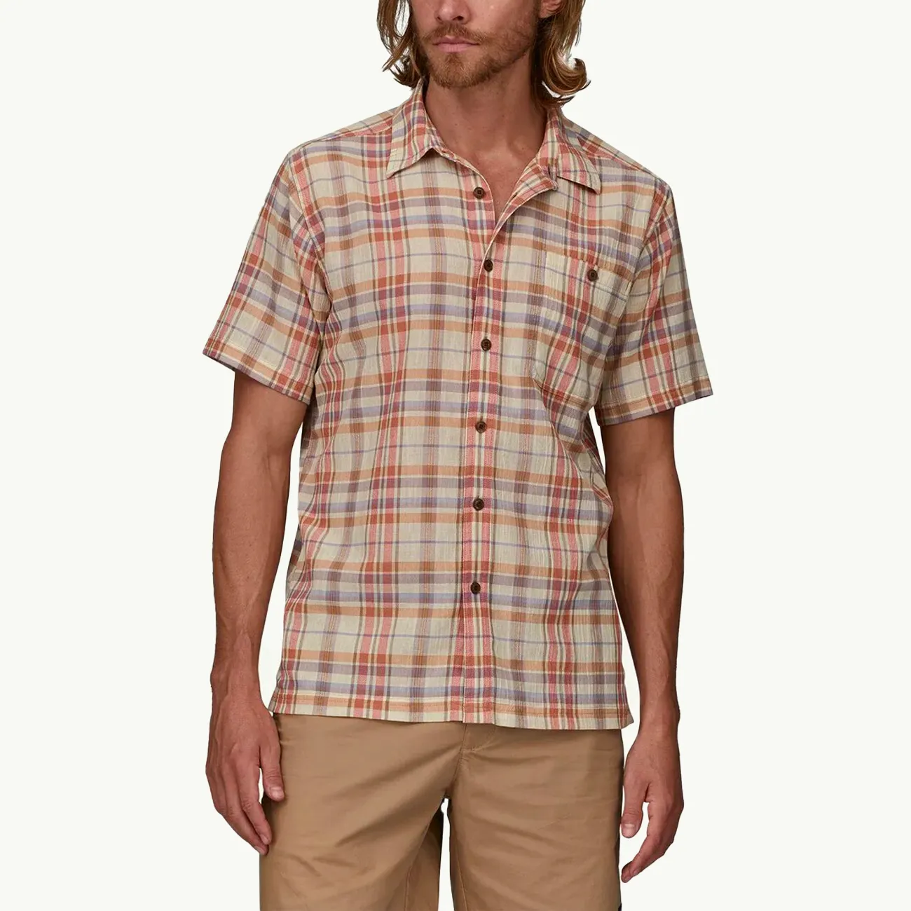 AC SHIRT PAINT PLAID QUARTZ CORAL