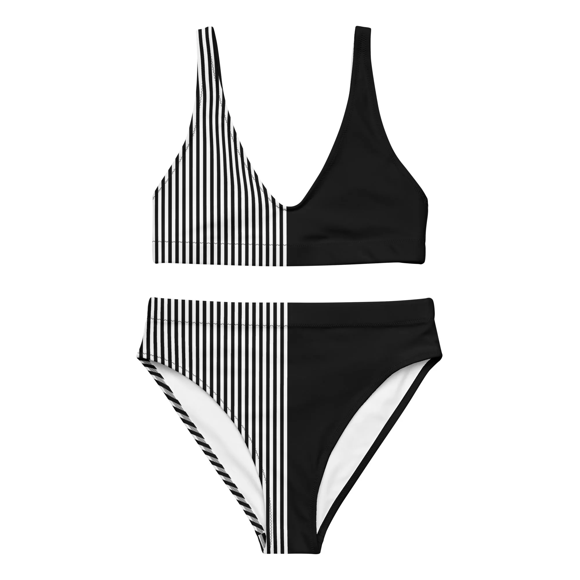 Asymmetry Recycled high-waisted bikini