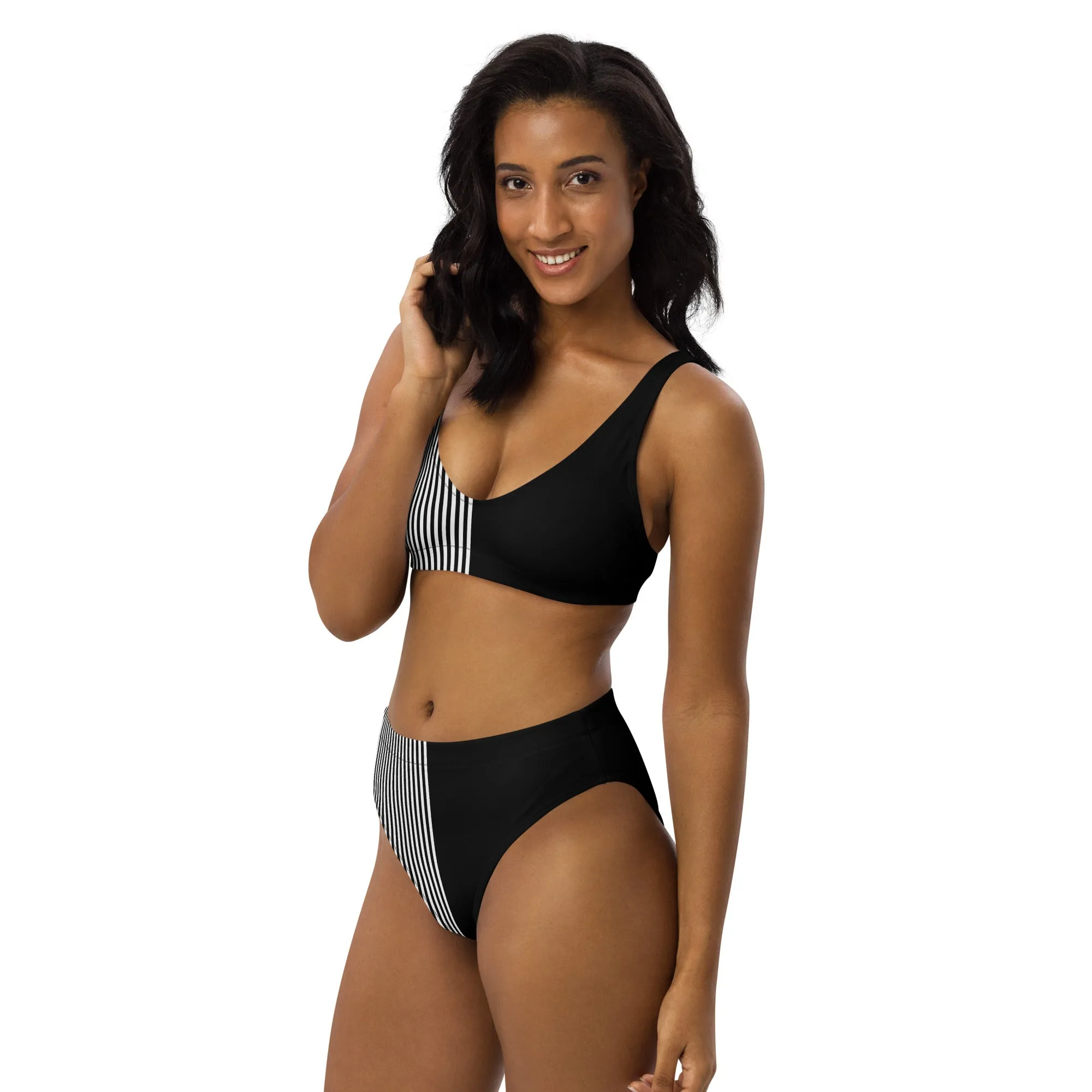 Asymmetry Recycled high-waisted bikini