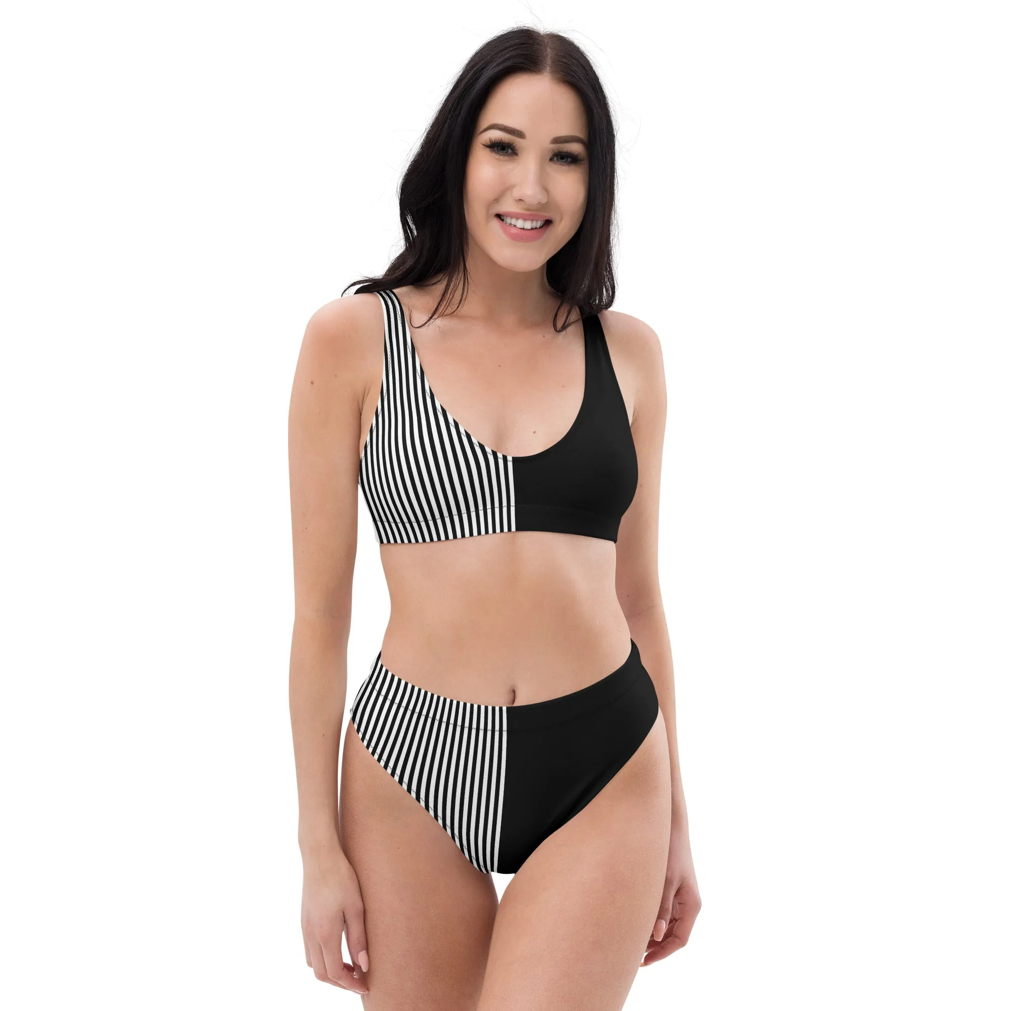 Asymmetry Recycled high-waisted bikini