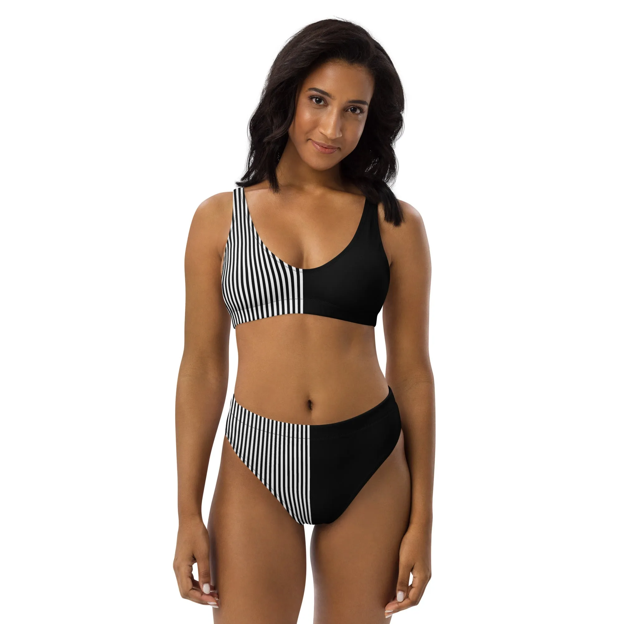 Asymmetry Recycled high-waisted bikini