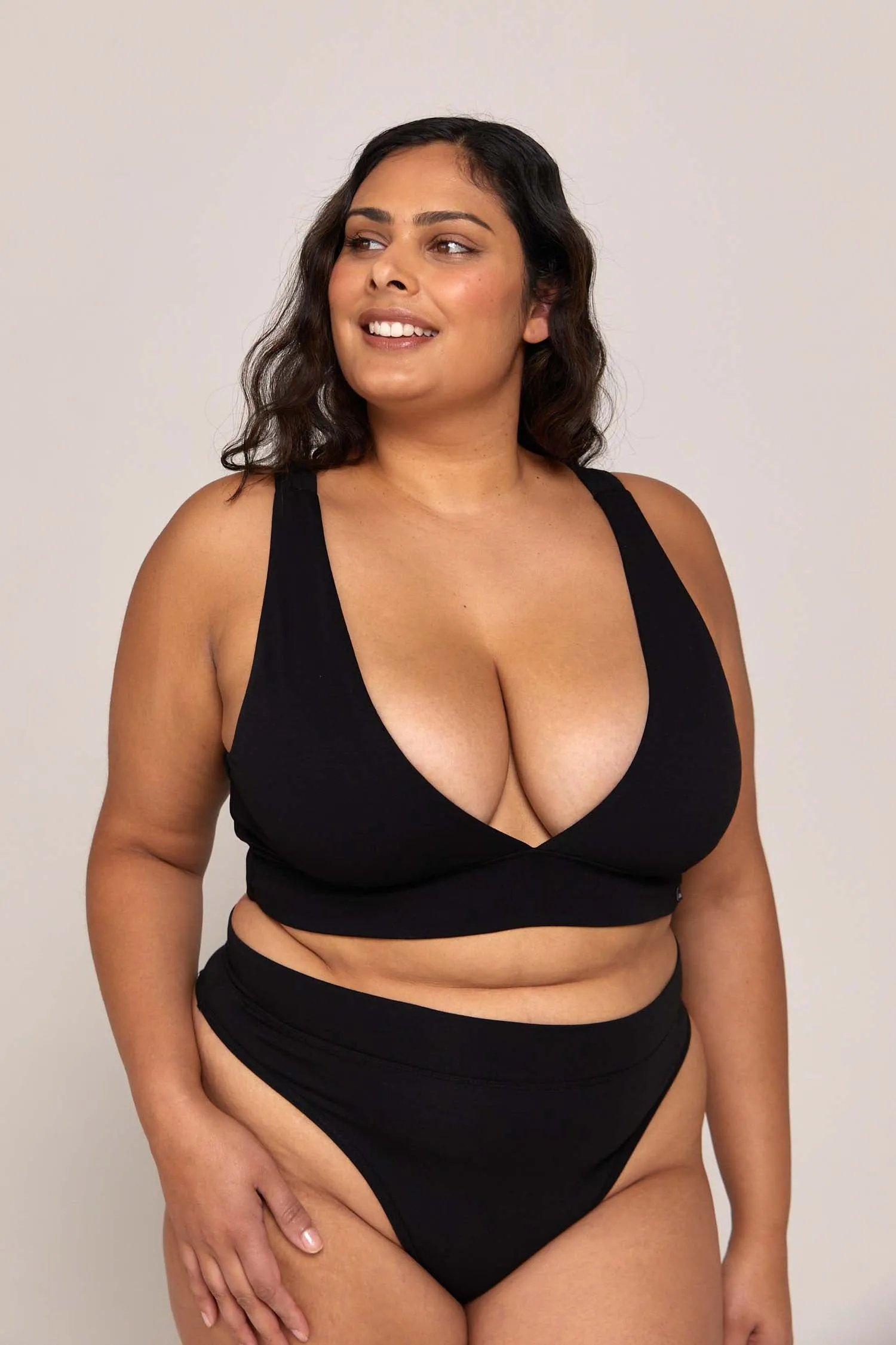 BERTA ORGANIC COTTON BRALETTE - BLACK