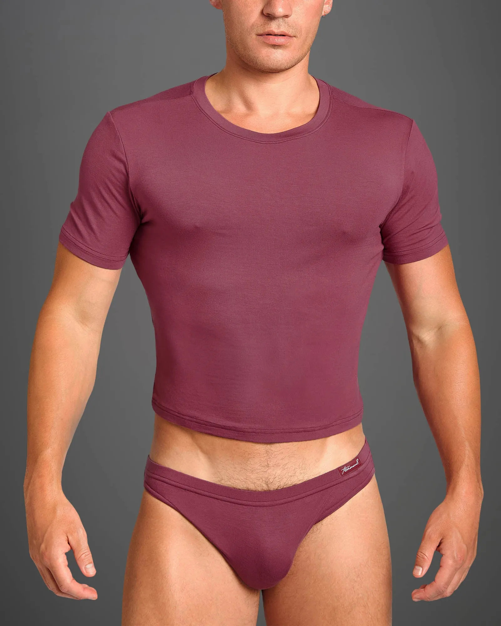 Body Bamboo Crop Tee - Burgundy