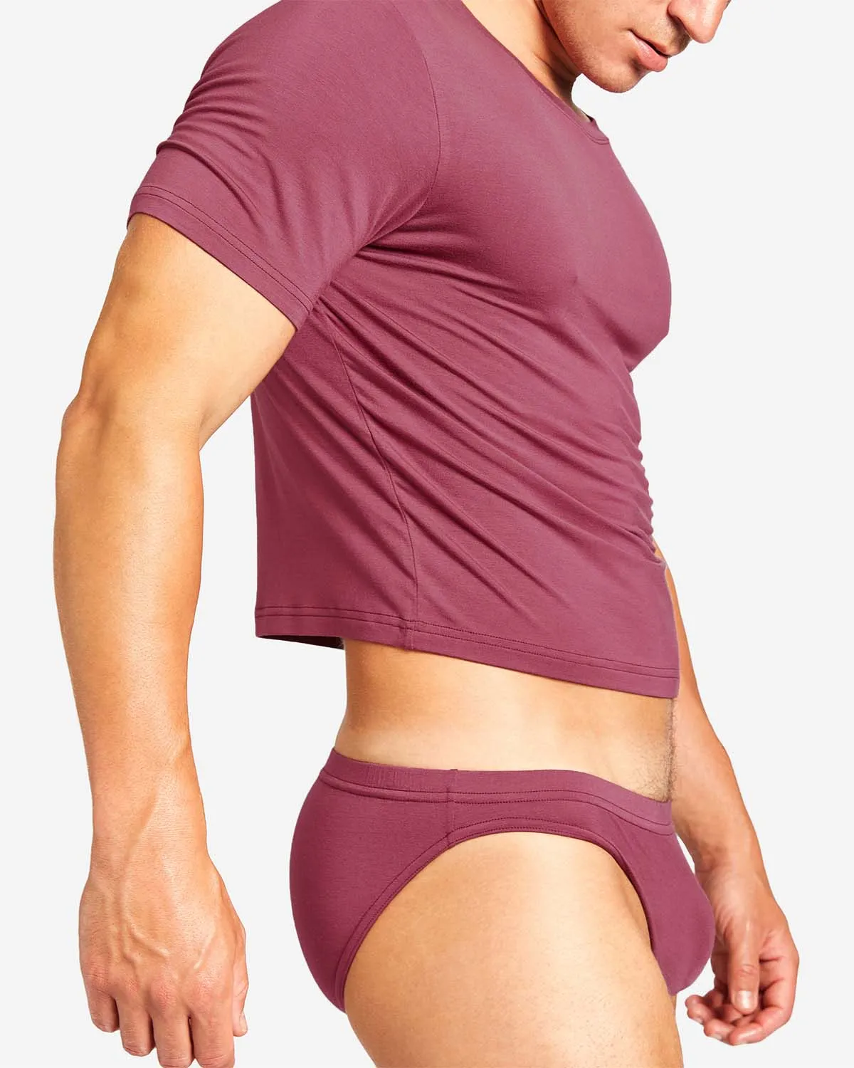 Body Bamboo Crop Tee - Burgundy