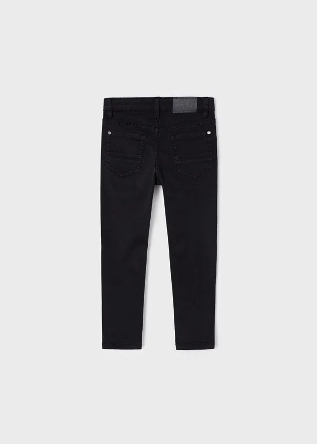 Boys Slim Fit 5 Pocket Pants | Black