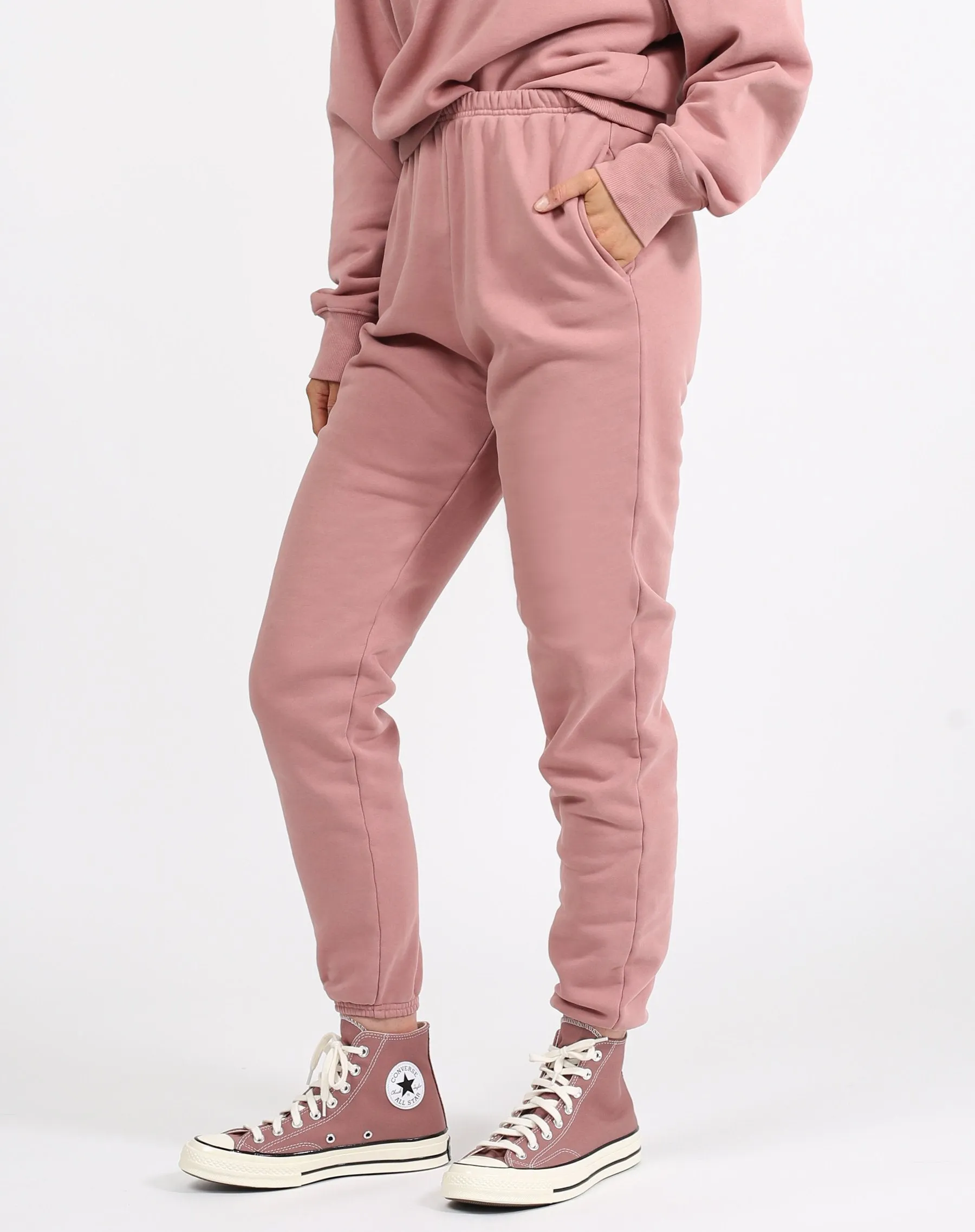 Brunette The Label Crew Sweatpants | Vintage Rose