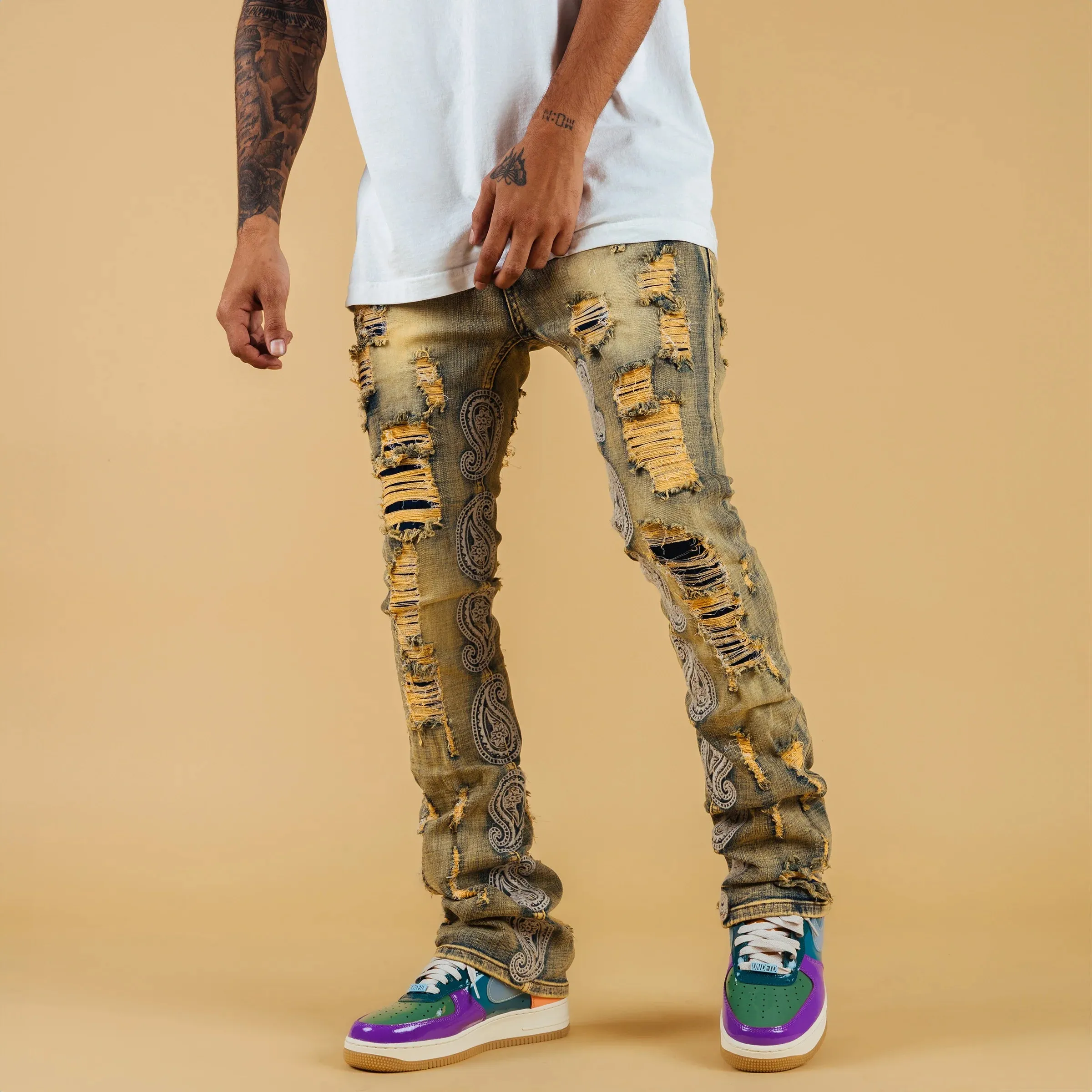 Cali Paisley Flared Denim