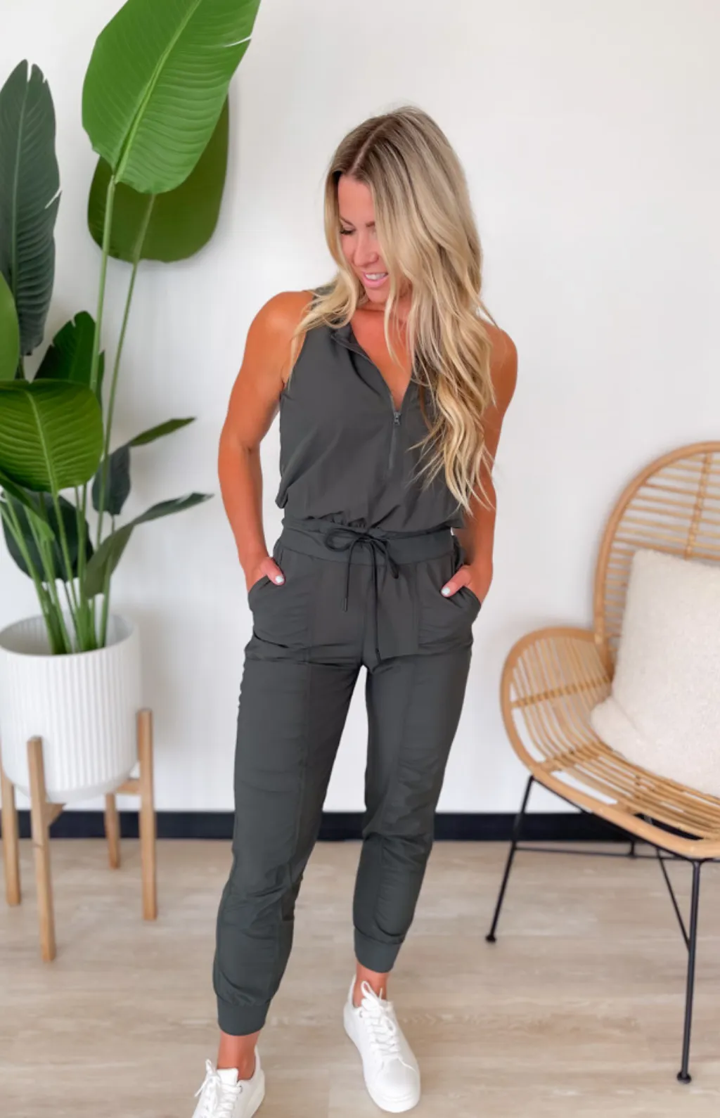 Cami Athletic Olive Jumpsuit