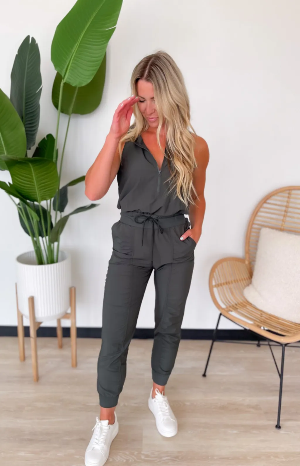 Cami Athletic Olive Jumpsuit