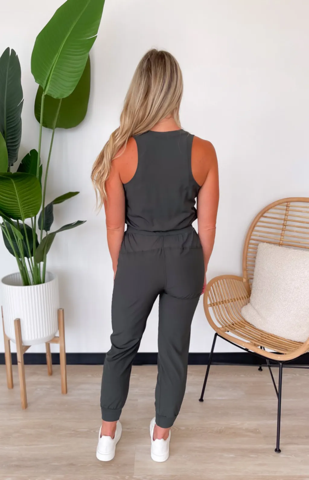 Cami Athletic Olive Jumpsuit