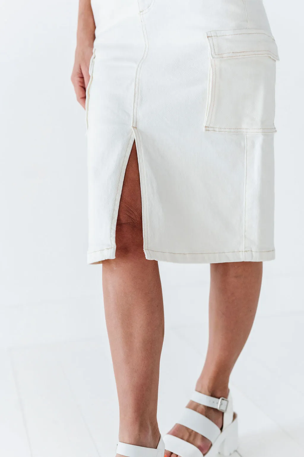 Camilla Cargo Skirt in Cream