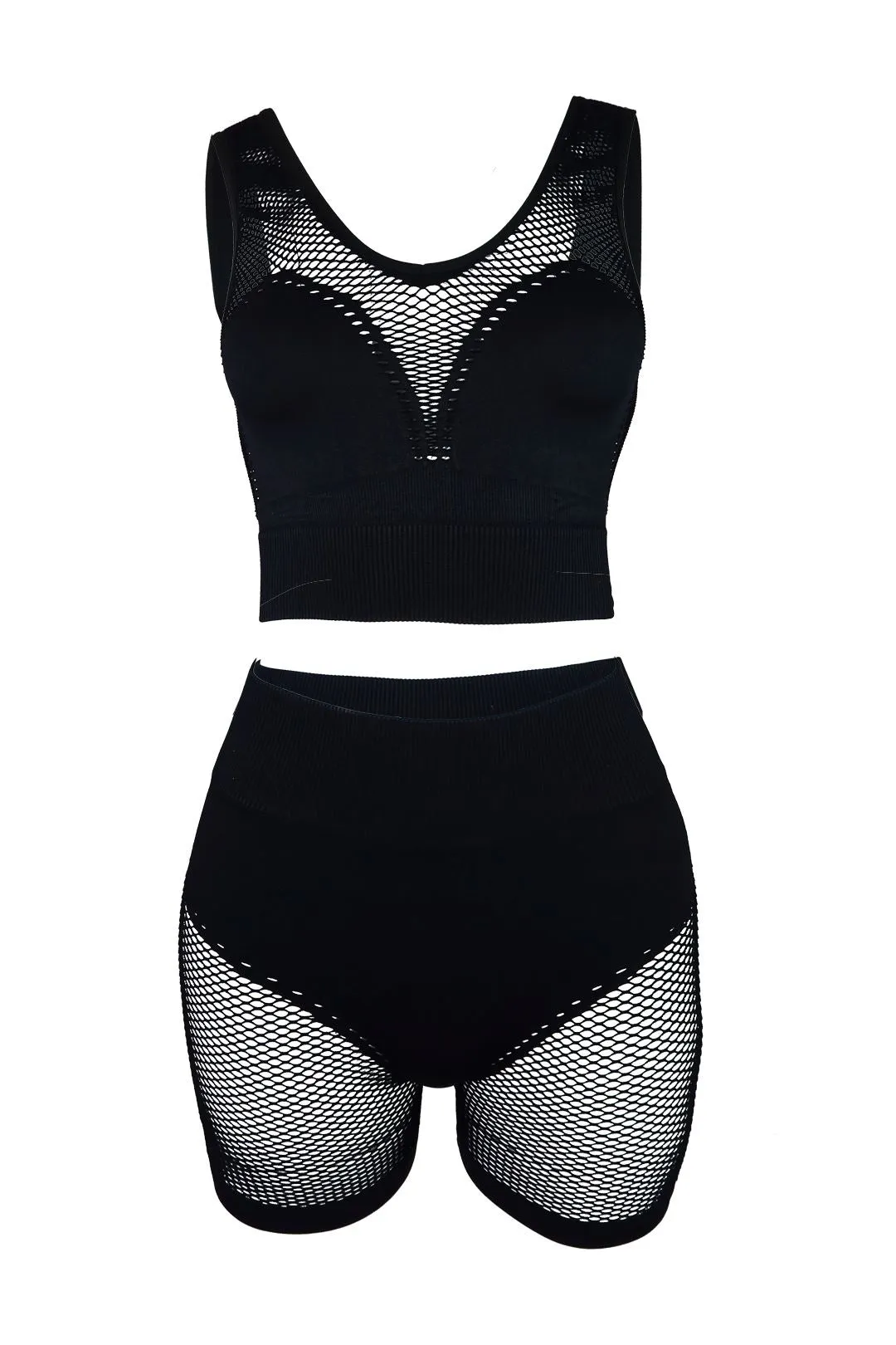 Chill Out Netted Crop Top & Shorts SET