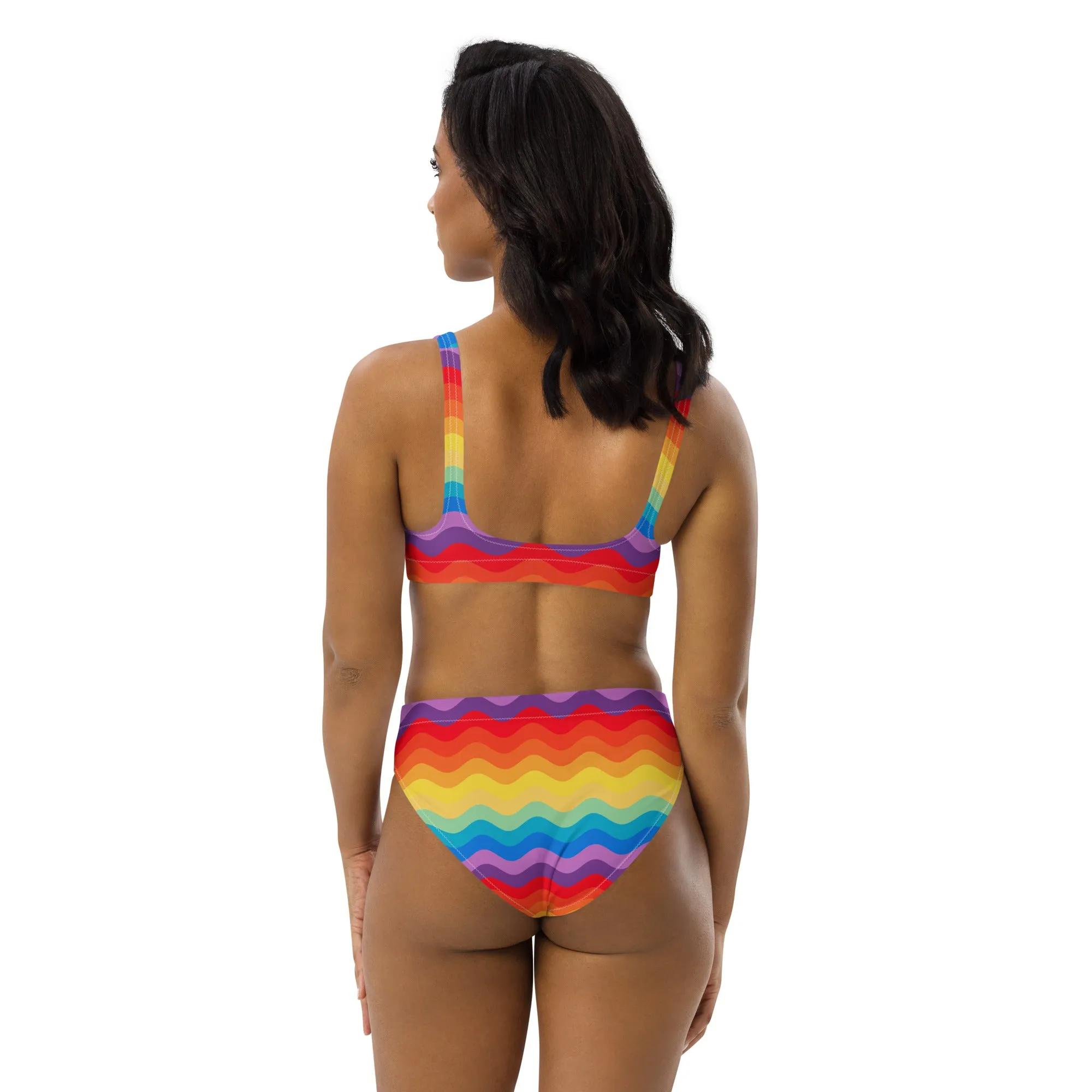 Color Wave Recycled high-waisted bikini