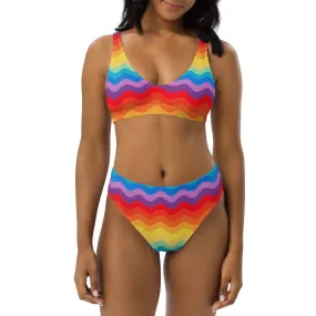 Color Wave Recycled high-waisted bikini