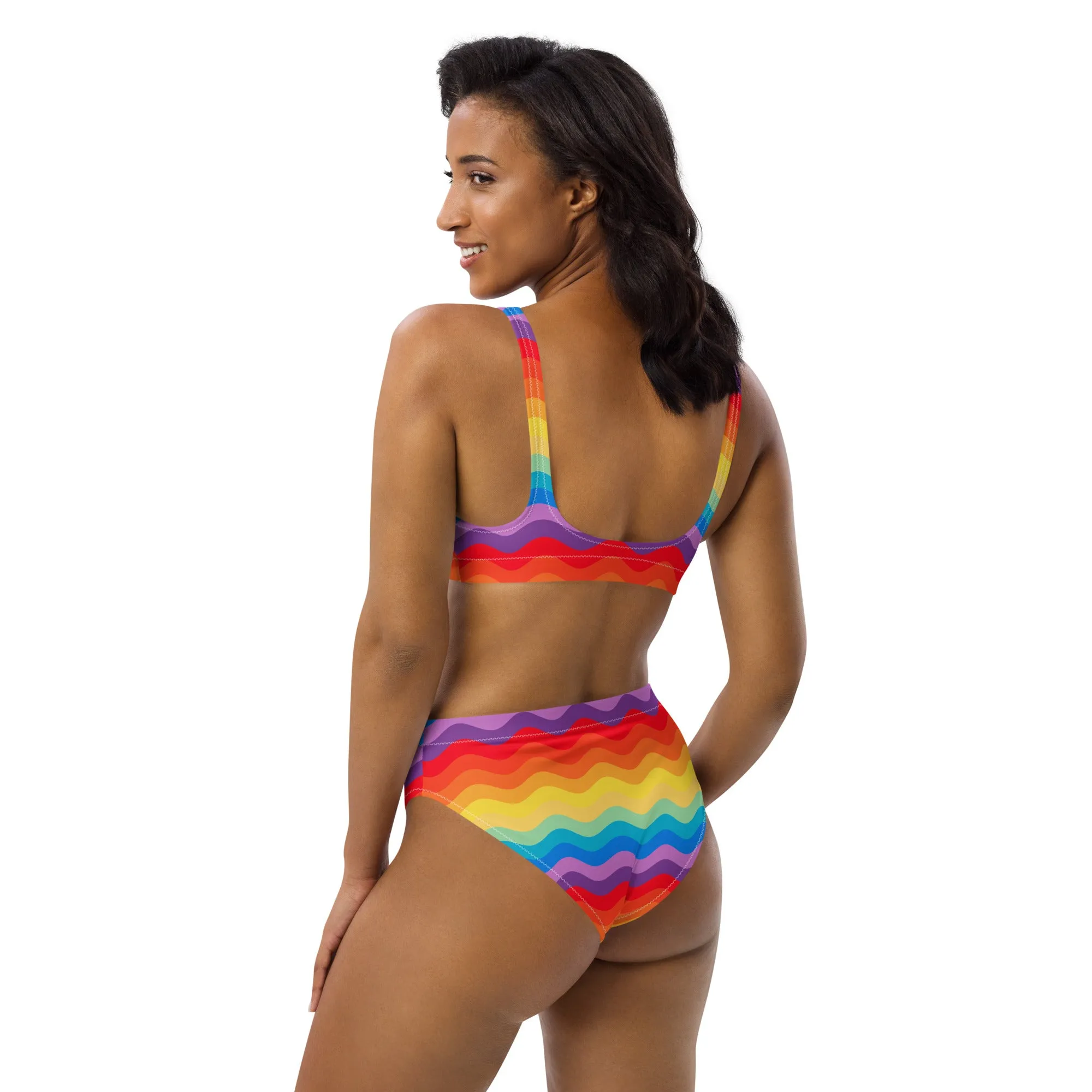 Color Wave Recycled high-waisted bikini