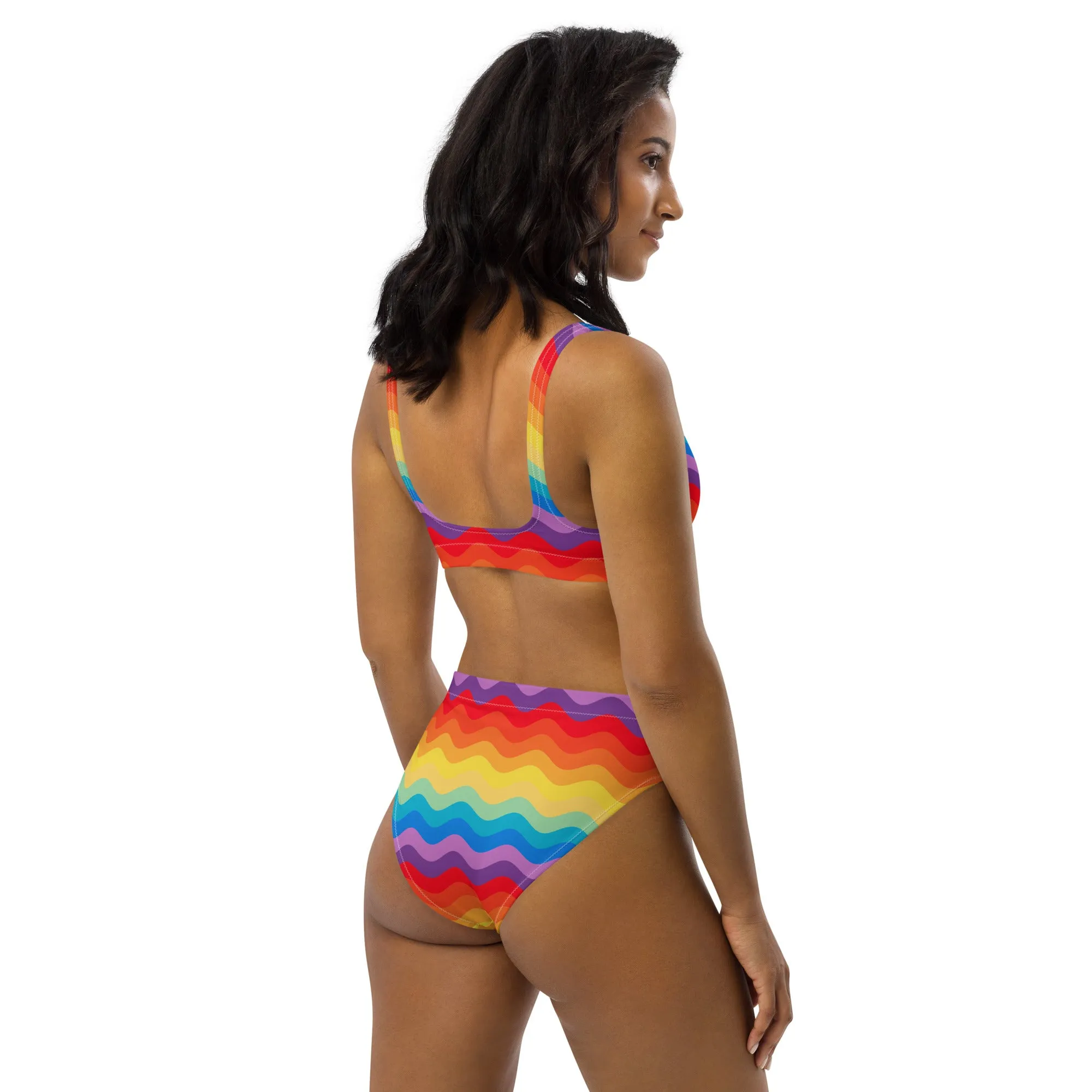 Color Wave Recycled high-waisted bikini