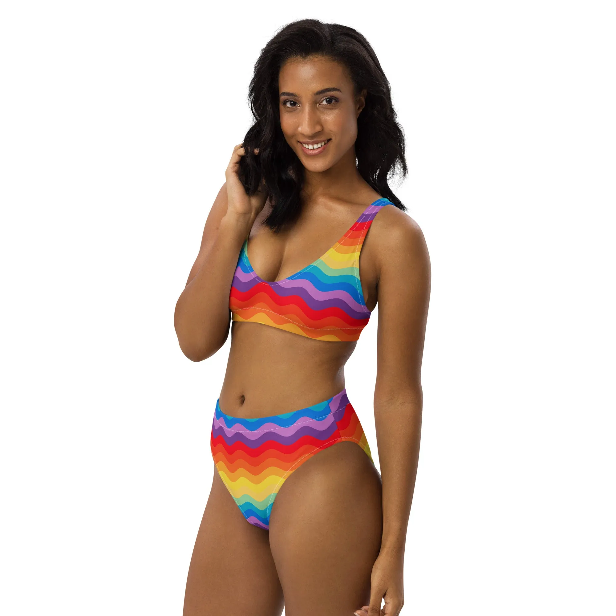 Color Wave Recycled high-waisted bikini