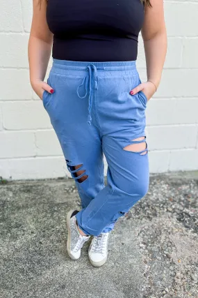 Comfort Zone Distressed Jogger Pants