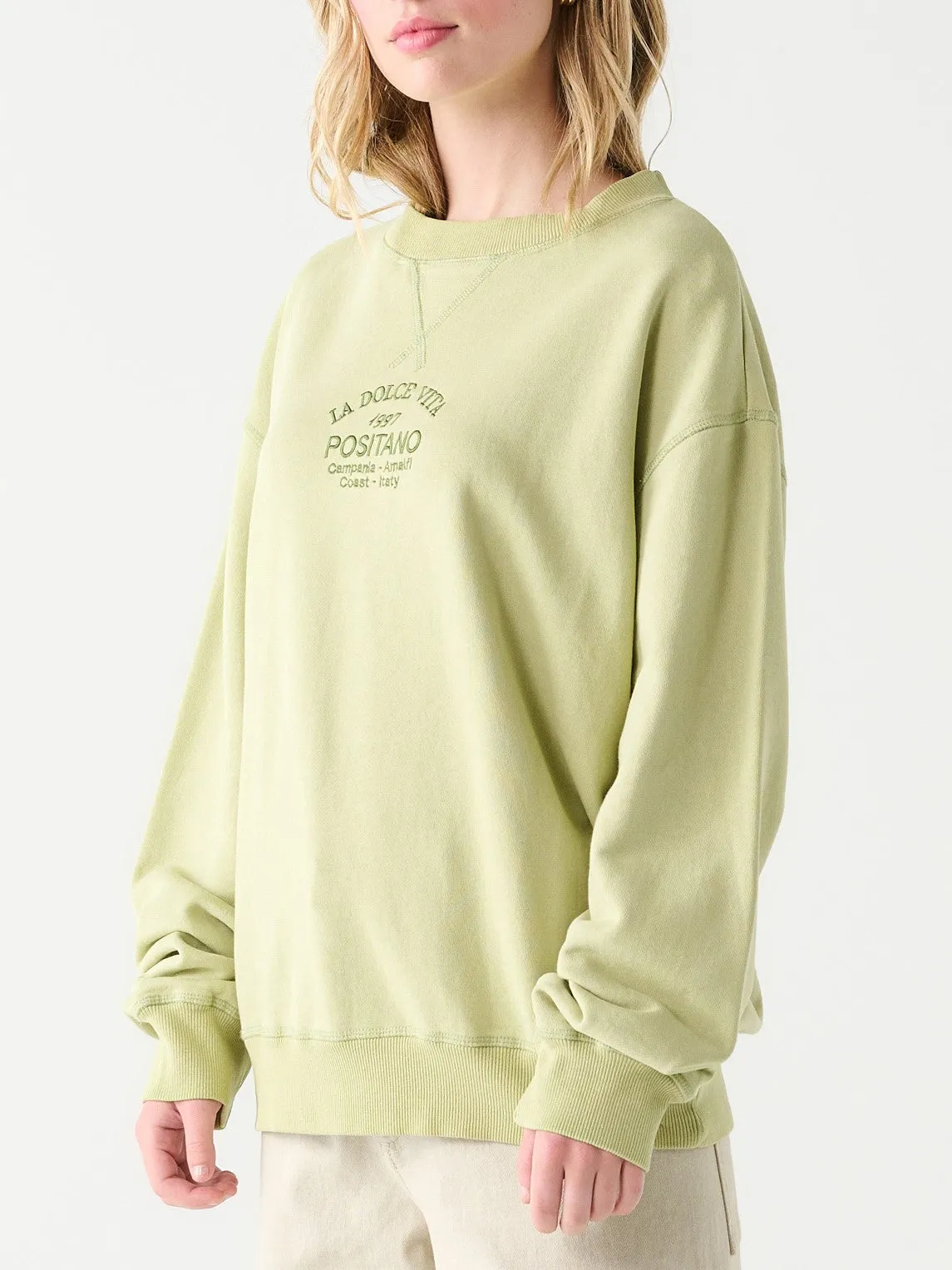 DEX Embroidered Positano Crewneck Sweatshirt