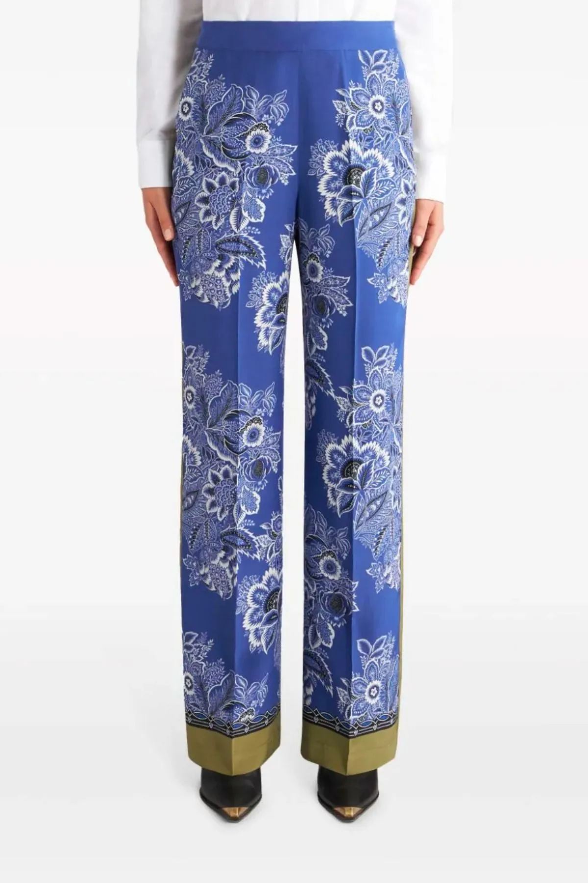 Etro Bandana Print Silk Pyjama Pant - Royal Blue