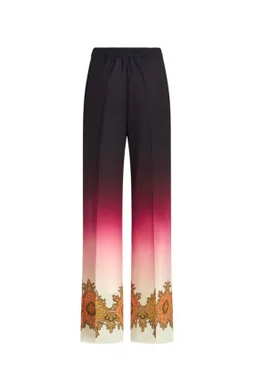 Etro Dip Dye Paisley Hem Palazzo Pant - Pink