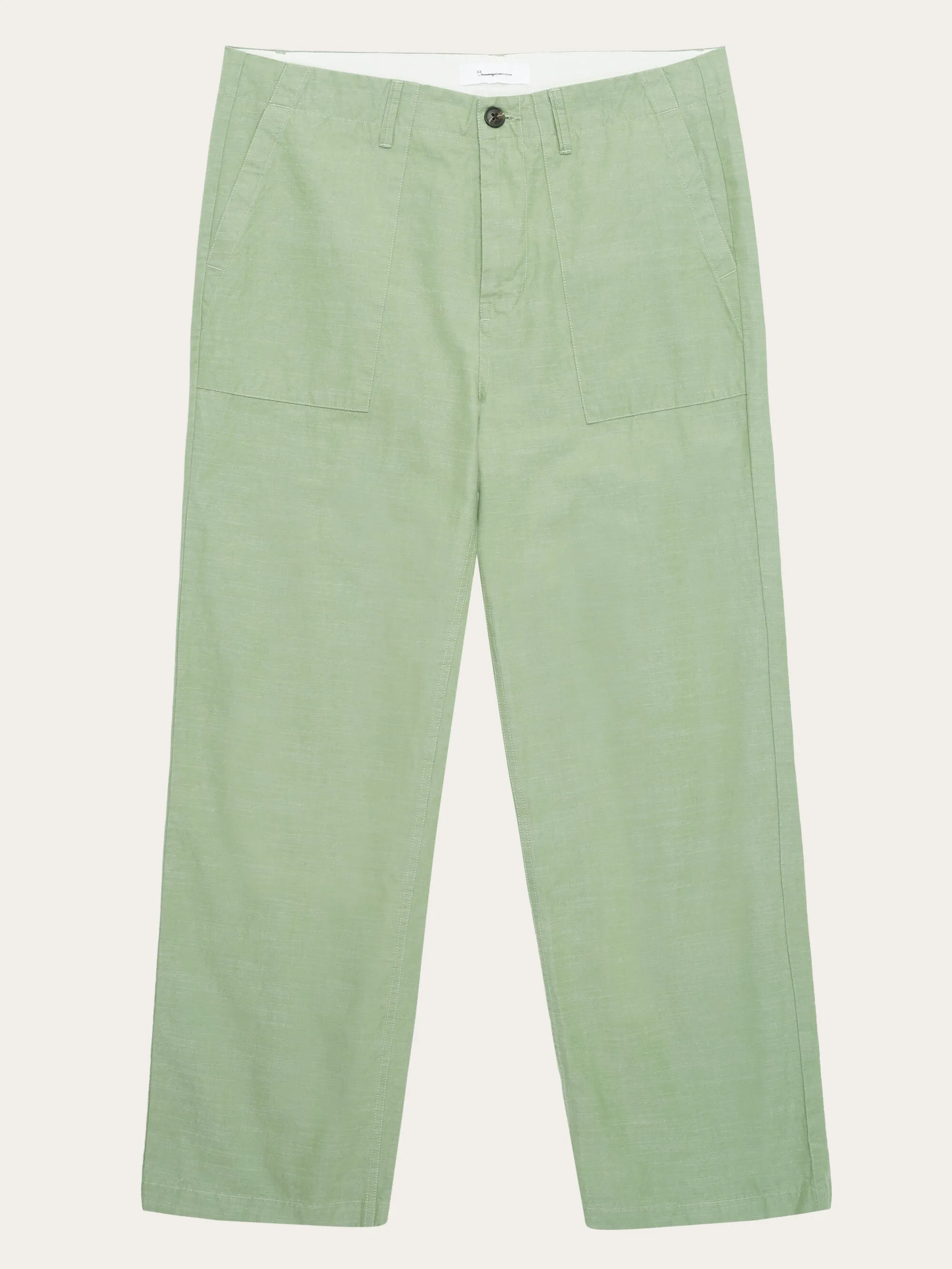 FLINT wide slub yarn pants - GOTS/Vegan - Shale Green