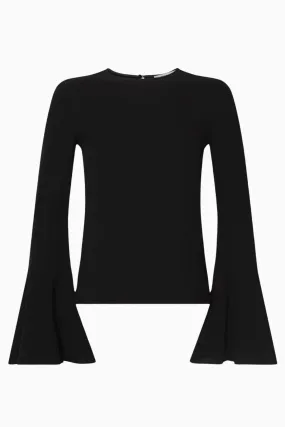 Frame Denim Flutter Sleeve Blouse - Black