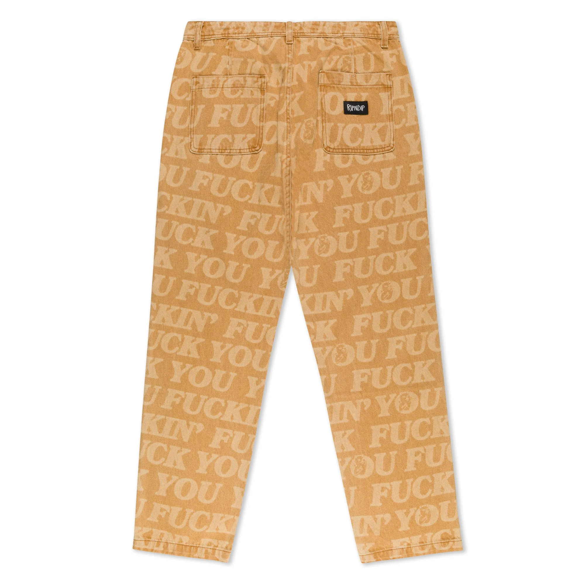 F.U.F.F. Washed Denim Pants (Light Brown Denim)