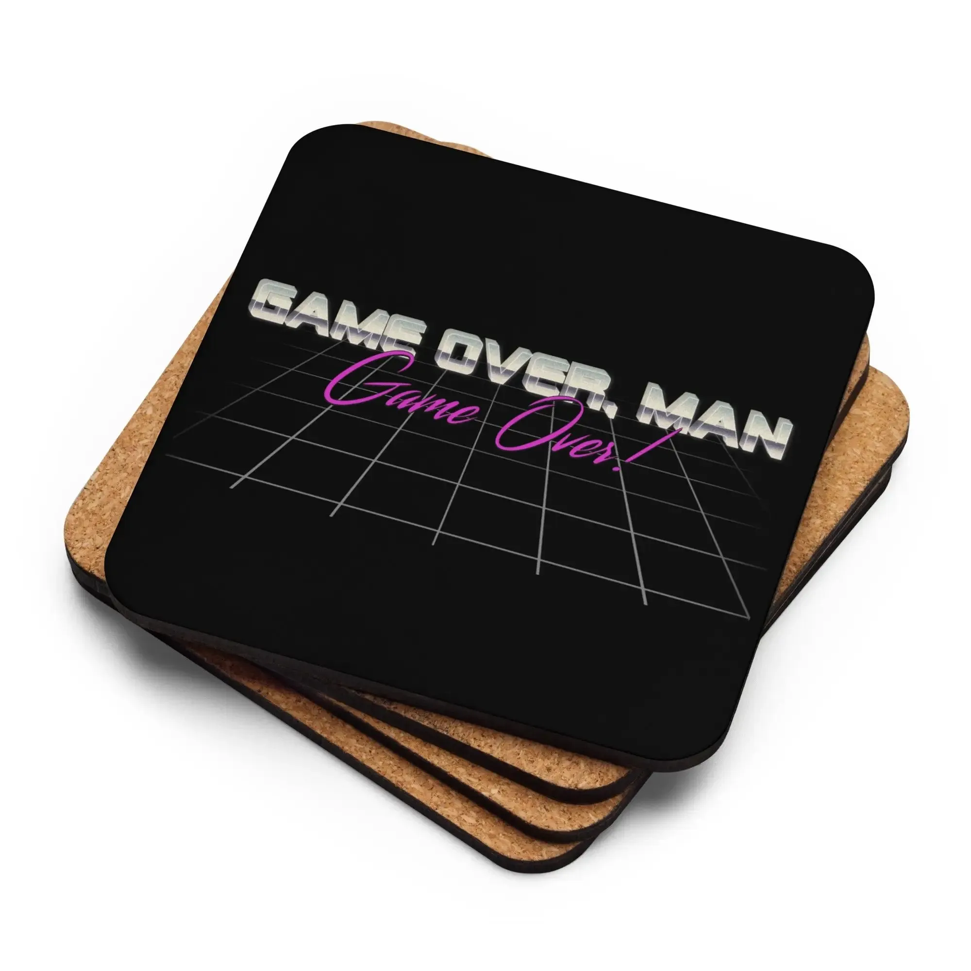 Game Over Man Cork-back coaster