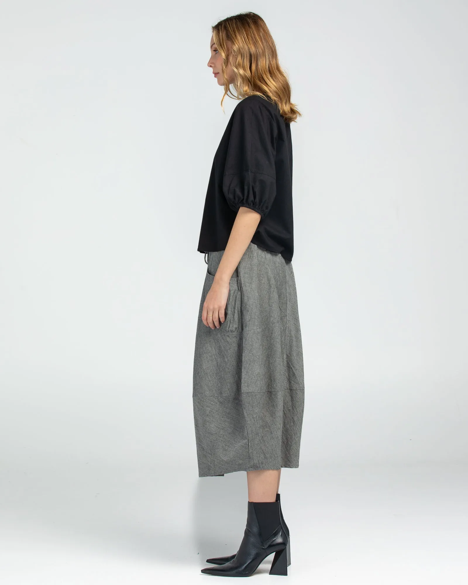 Black Chambray Winter Skirt - Guru Style