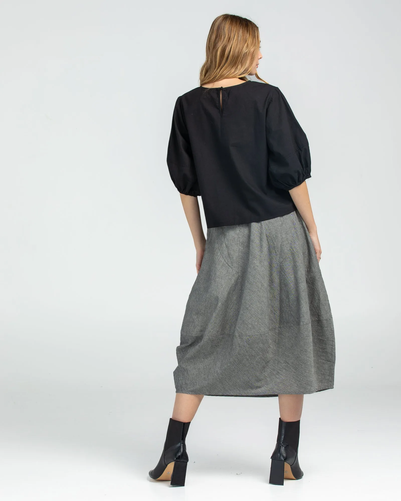 Black Chambray Winter Skirt - Guru Style