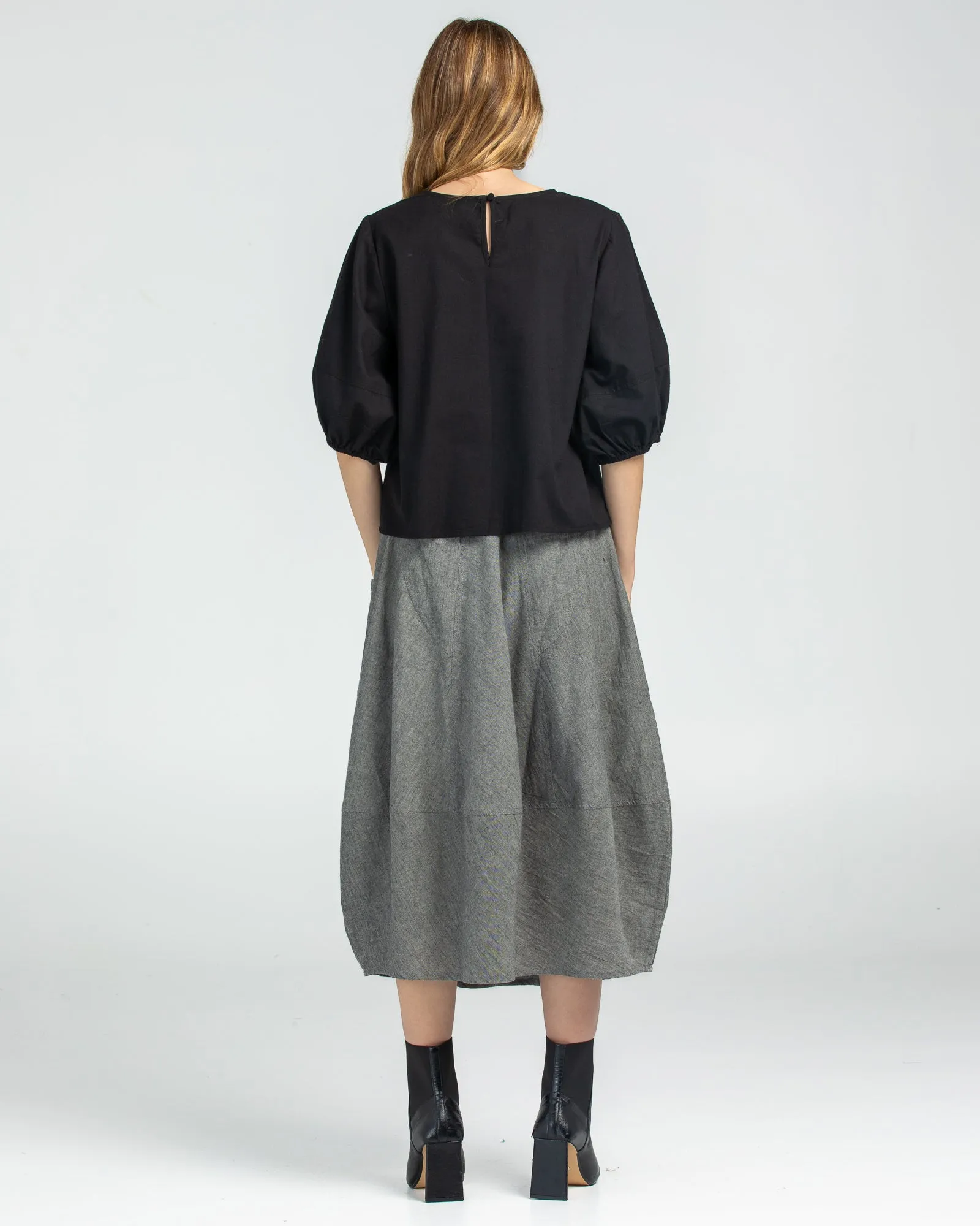 Black Chambray Winter Skirt - Guru Style