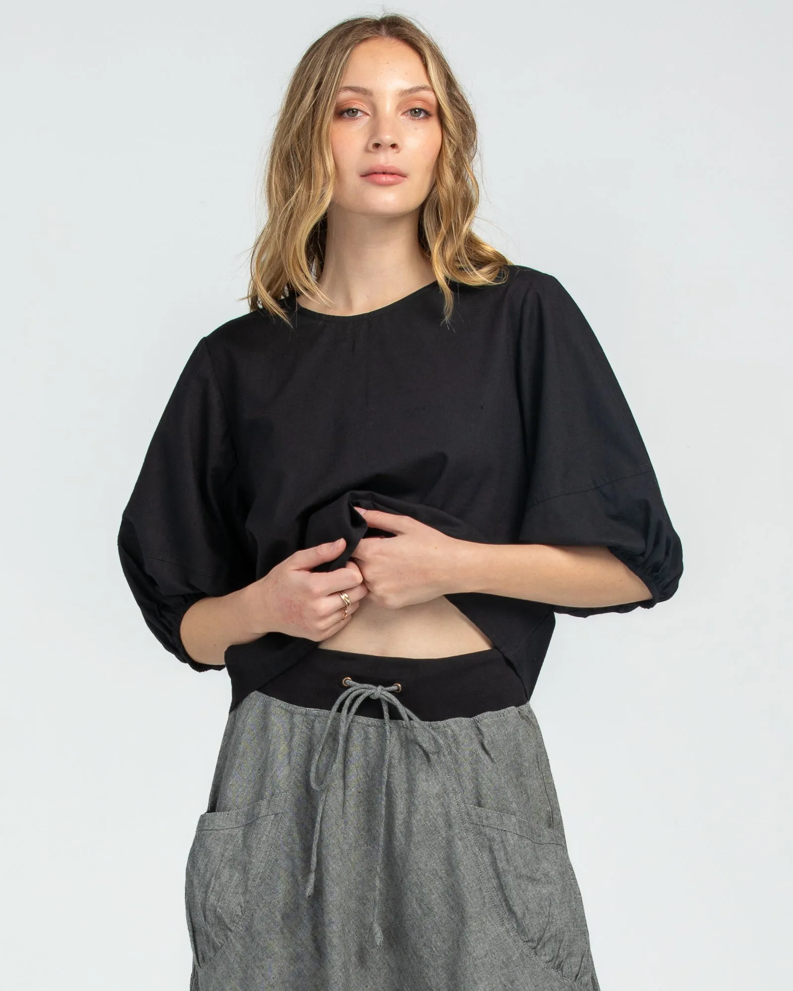 Black Chambray Winter Skirt - Guru Style