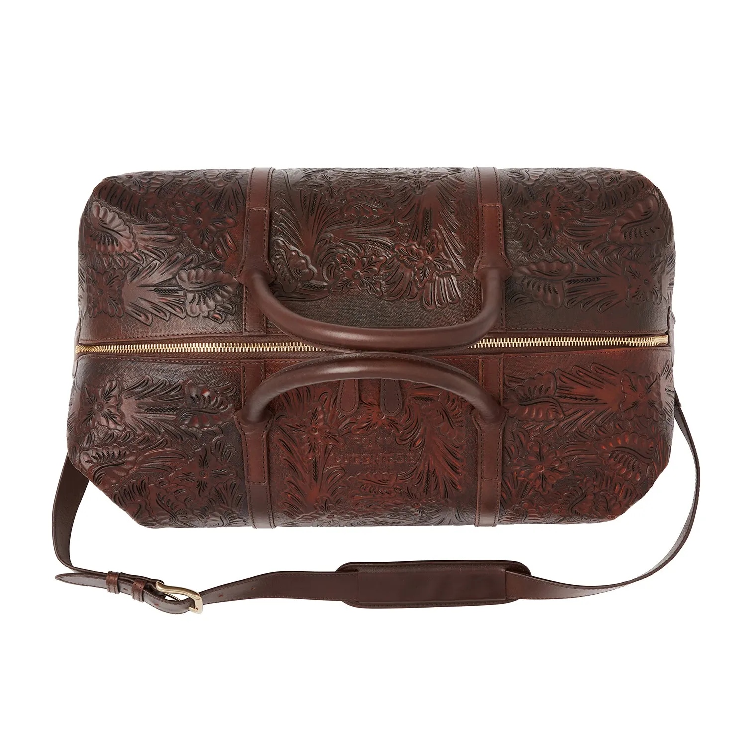 Hand-Tooled Duffle :: Brown