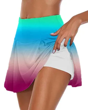 High Waist Tie Dye Print Cycling Skort