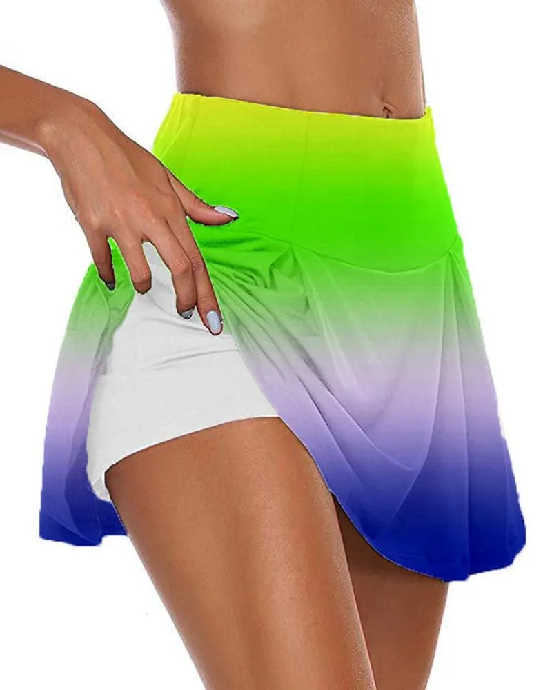 High Waist Tie Dye Print Cycling Skort