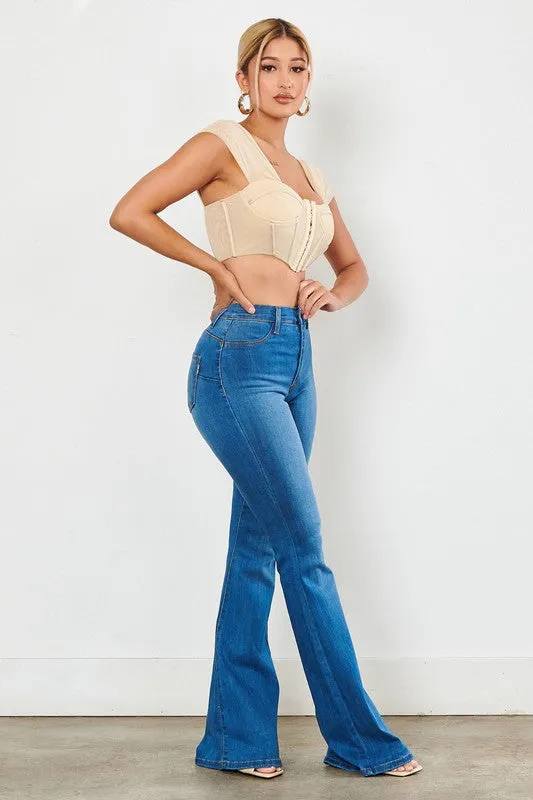 High Waisted Bell Bottom Jeans | Bella Chic