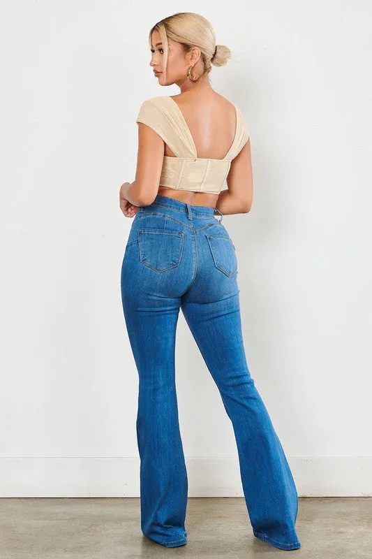 High Waisted Bell Bottom Jeans | Bella Chic