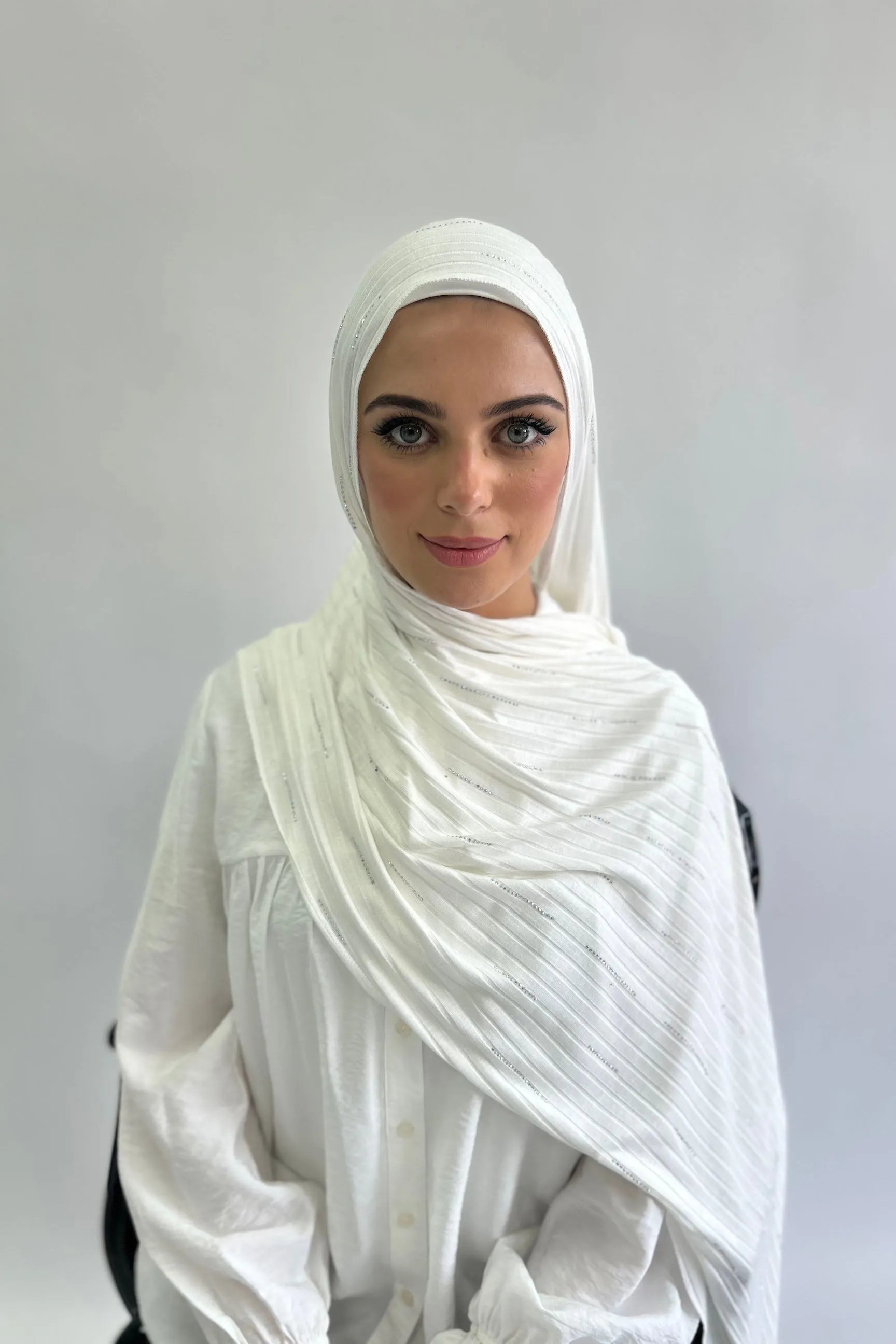 Kashkha Ribbed Stone work Jersey  Hijab