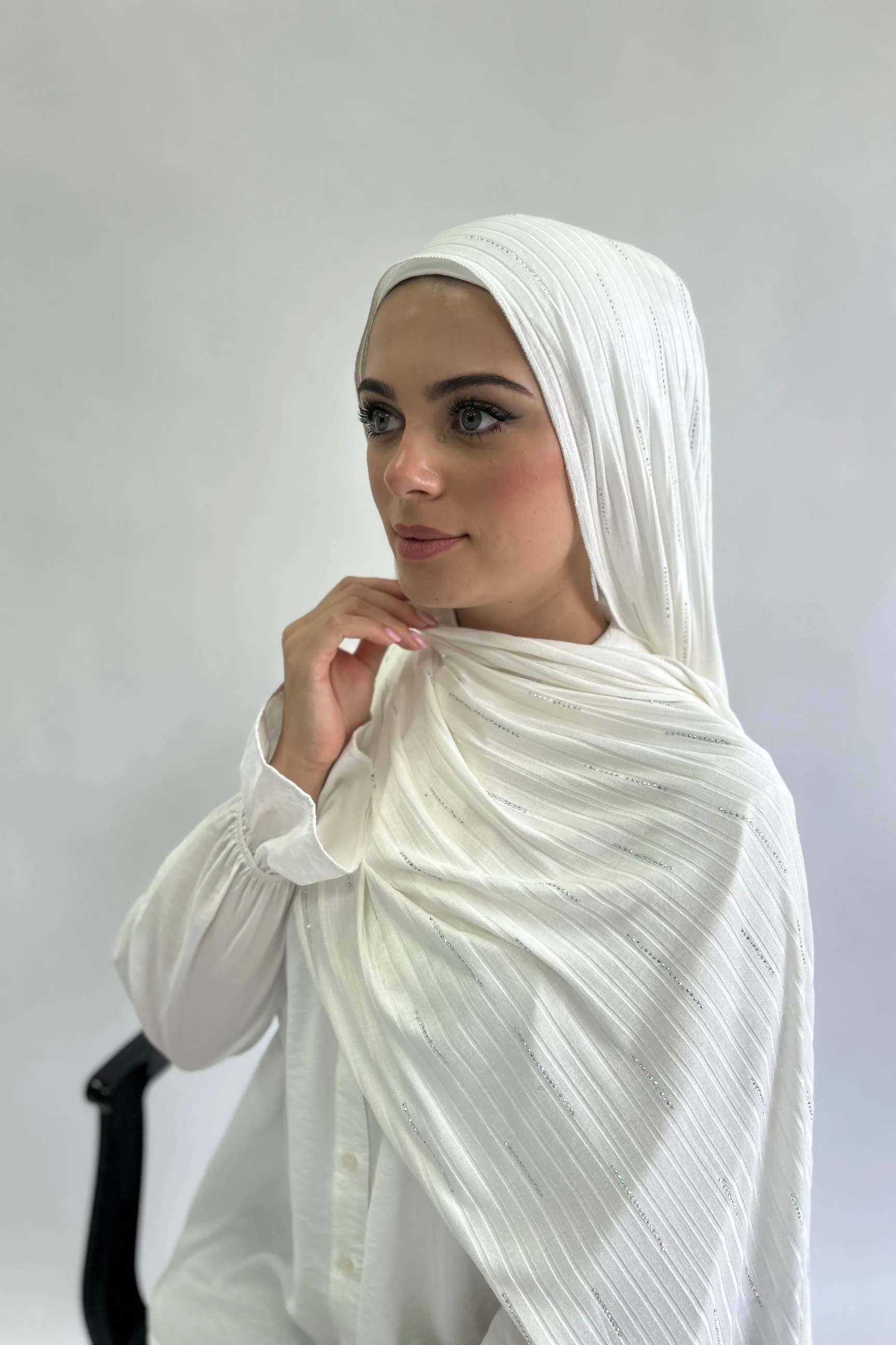 Kashkha Ribbed Stone work Jersey  Hijab