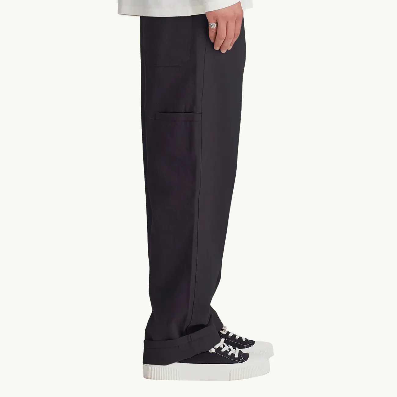 Linen Cotton Work Pant - Black