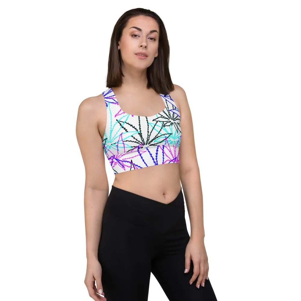 Longline Blue Leaf E4SO sports bra