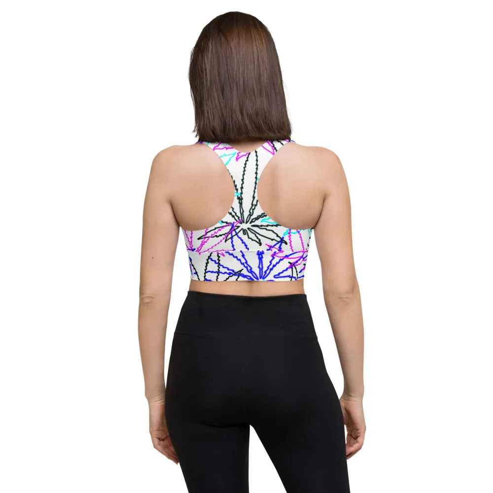 Longline Blue Leaf E4SO sports bra