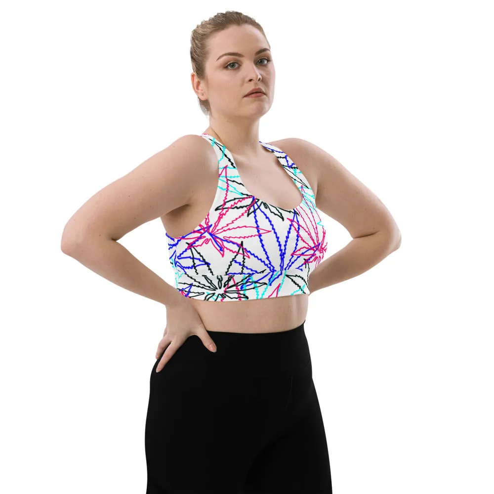 Longline Pink Leaf E4SO sports bra