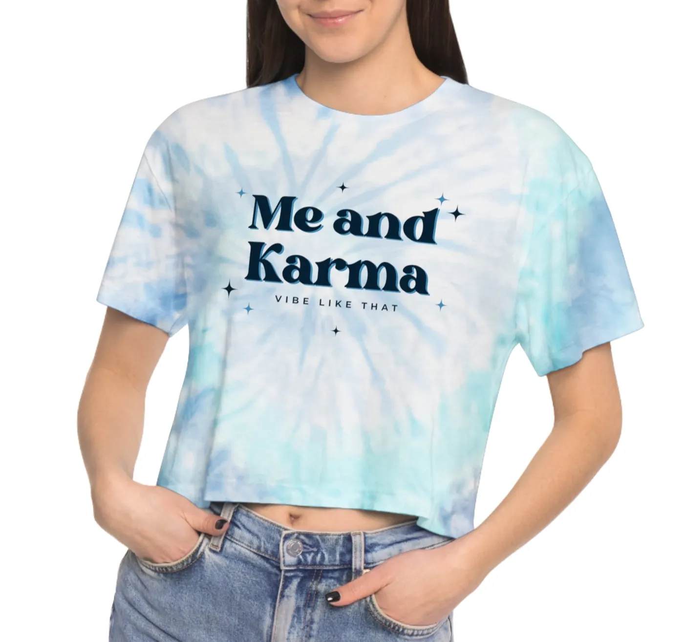 Me and Karma Vibe Like That Women's Tie-Dye Crop Tee | Taylor Swift Concert Tee