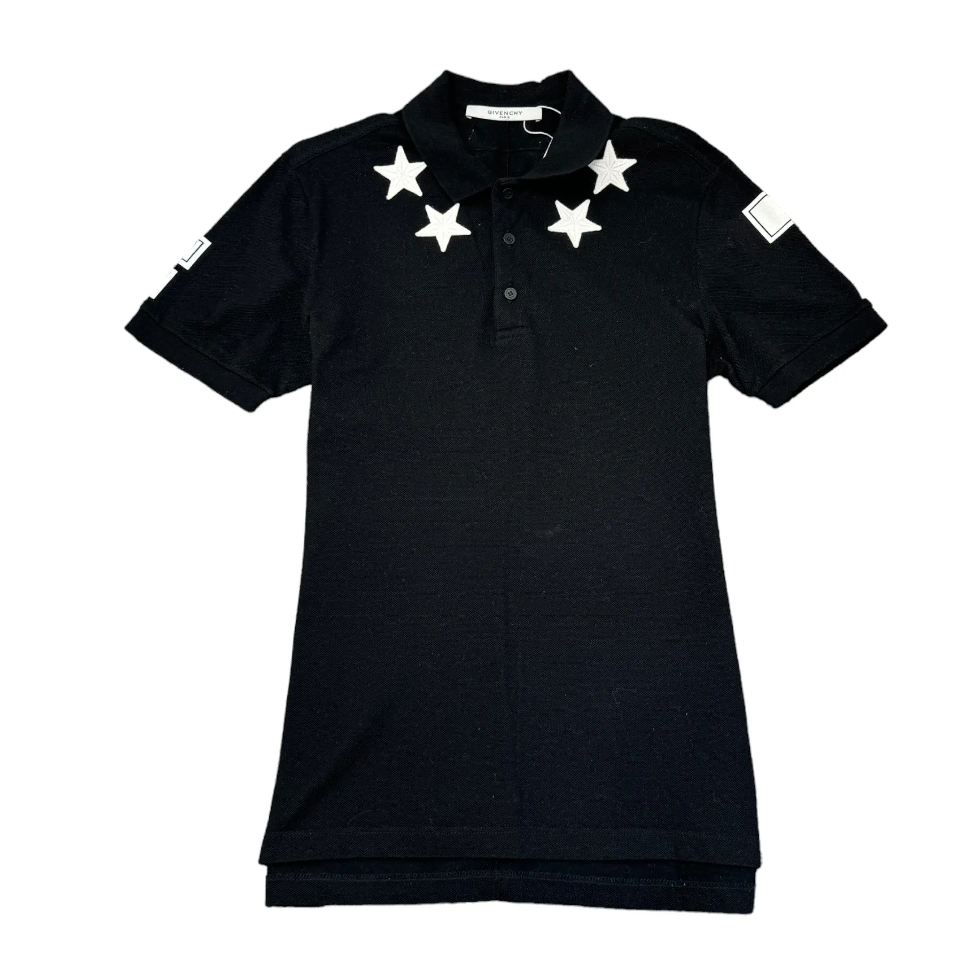 Men's Embroidered Logo Polo Shirt Black Size S