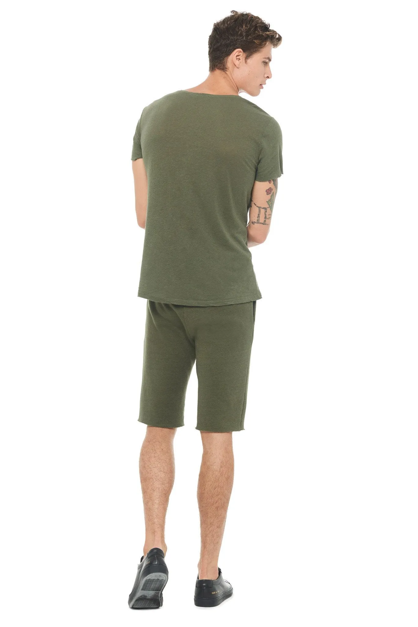 Men's French Terry Cut Off Short with Adjustable Draw Chord