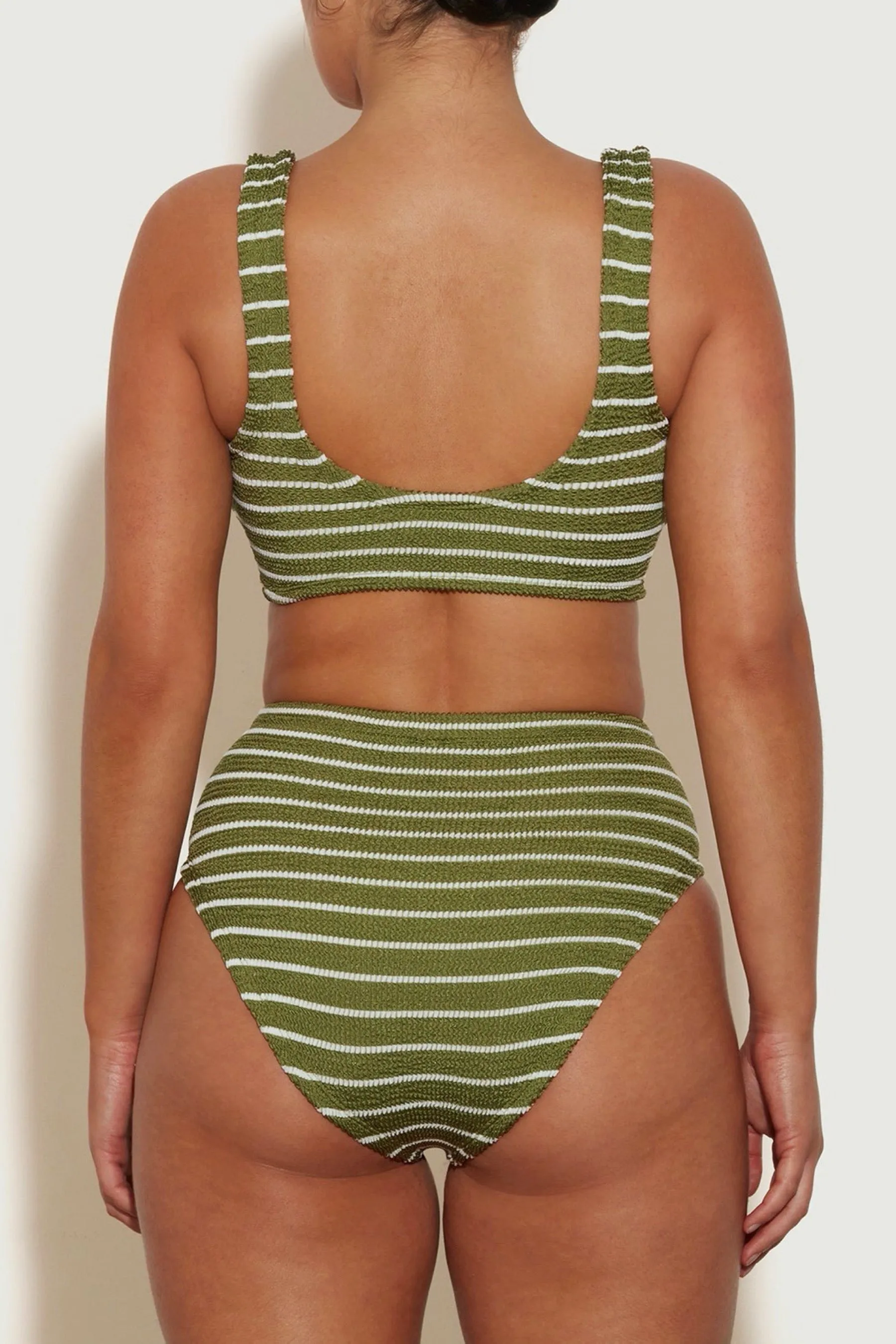 Metallic Moss Stripe Nadine Bikini