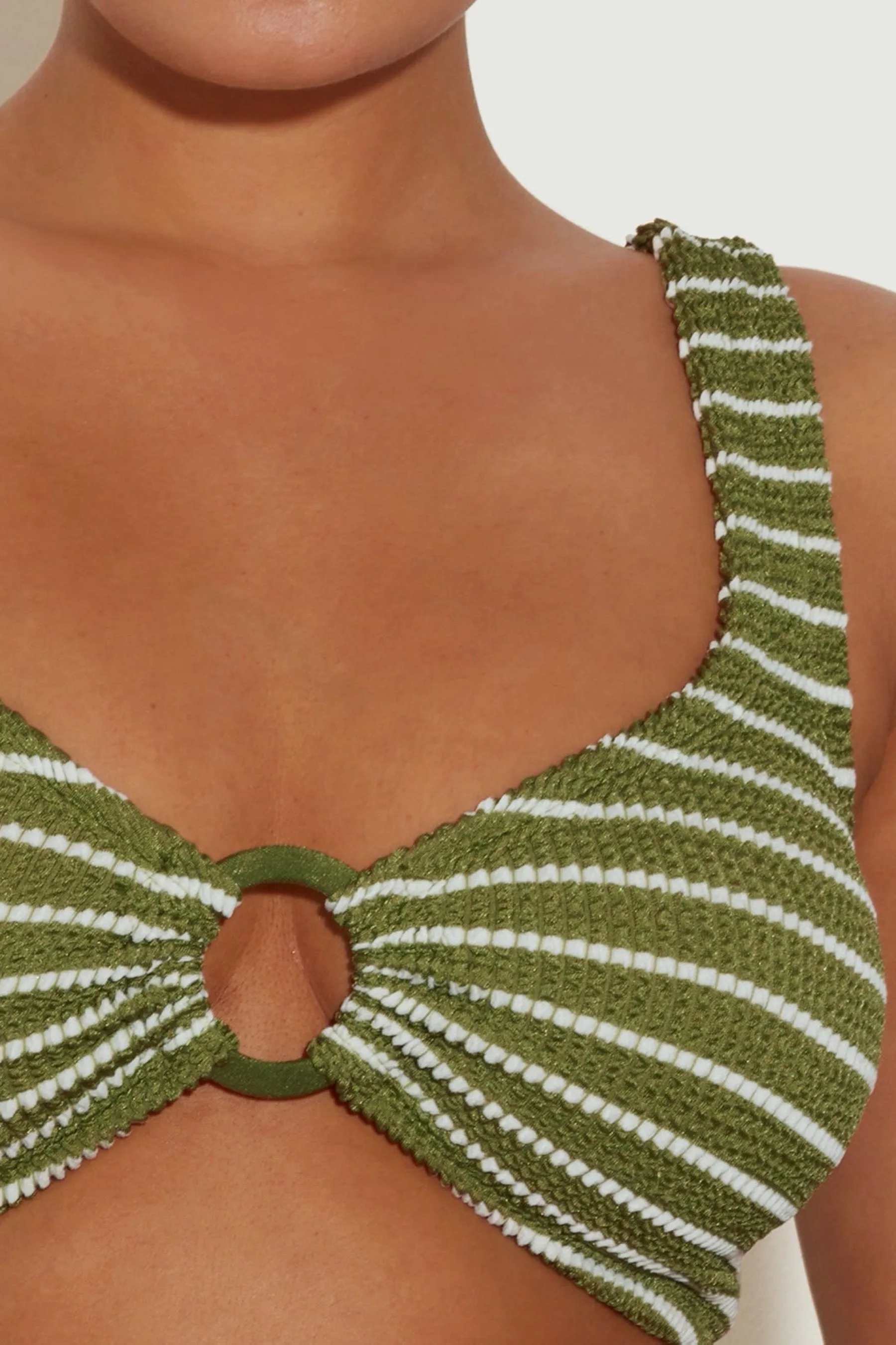 Metallic Moss Stripe Nadine Bikini