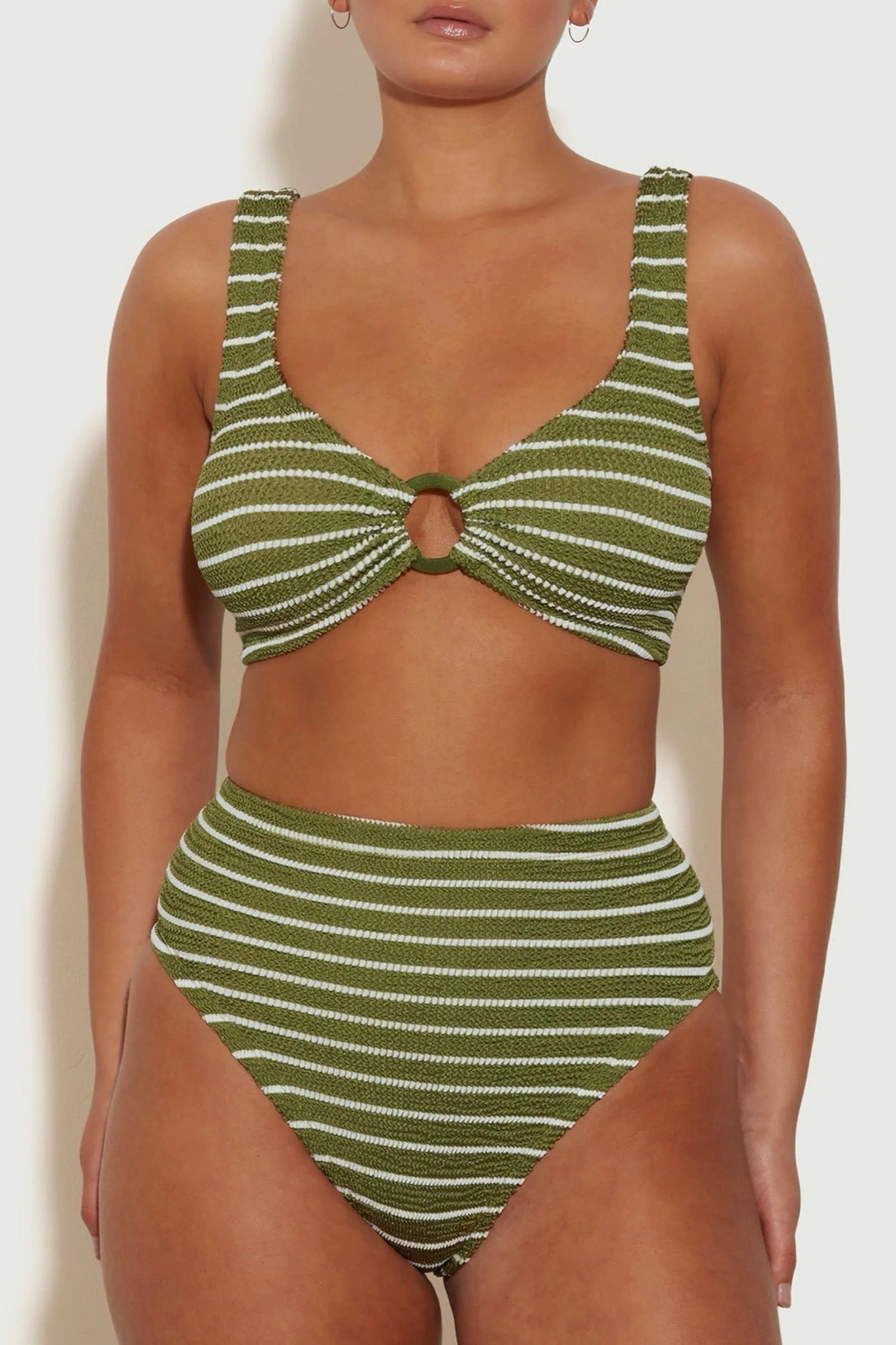 Metallic Moss Stripe Nadine Bikini